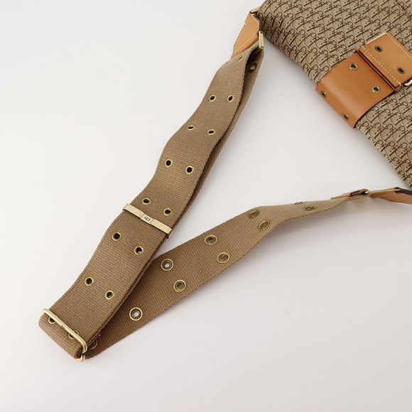 Dior Trotter Jacquard Shoulder Bag Canvas Leather by Christian - Picture 5 of 7